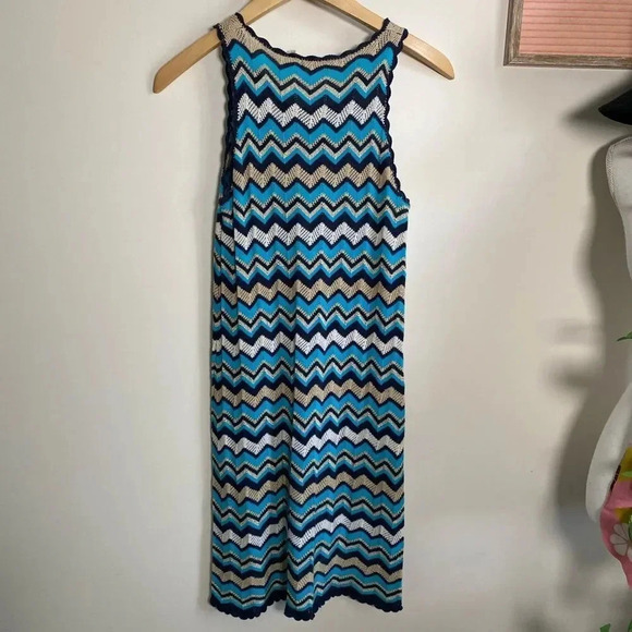 Minnie Rose Chevron Knit Sleeveless Dress Size XS - Picture 4 of 8